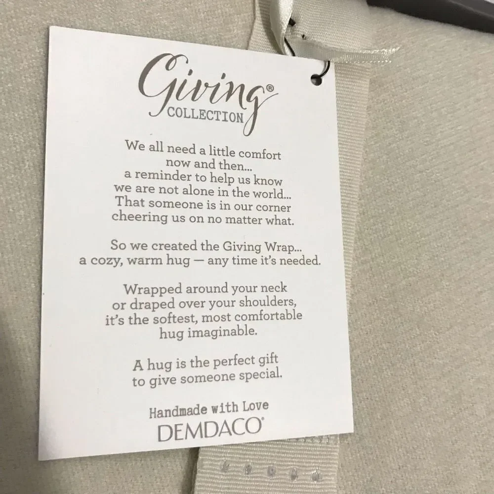 Demdaco Giving Wrap‎ Soft Scarf cream nwt